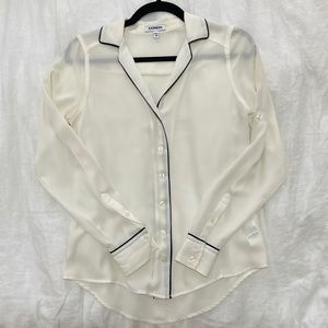 Express Sheer Cream Blouse XXS Petite